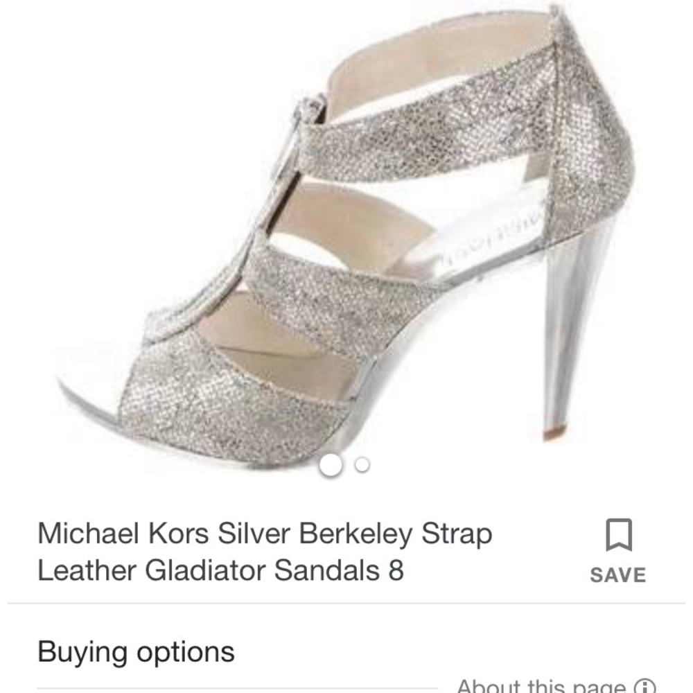 Michael Kors /Silver Berkeley Leather Sandals SZ8
